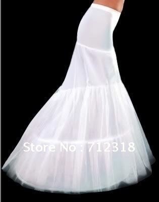 Free Shipping 2-Hoop White Fishtail Wedding DressPetticoat  Bridal Underskirt/Petticoat