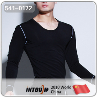 Free Shipping, 2 male underwear modal big o-neck long-sleeve basic shirt 541 - 0172