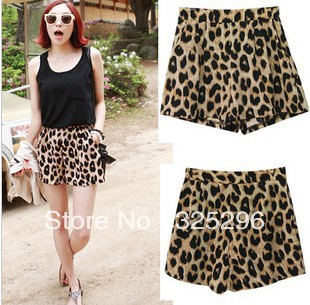 Free shipping (2 piece) 2013 New Women irresistible popular classic leopard leisure shorts hot pants dq128