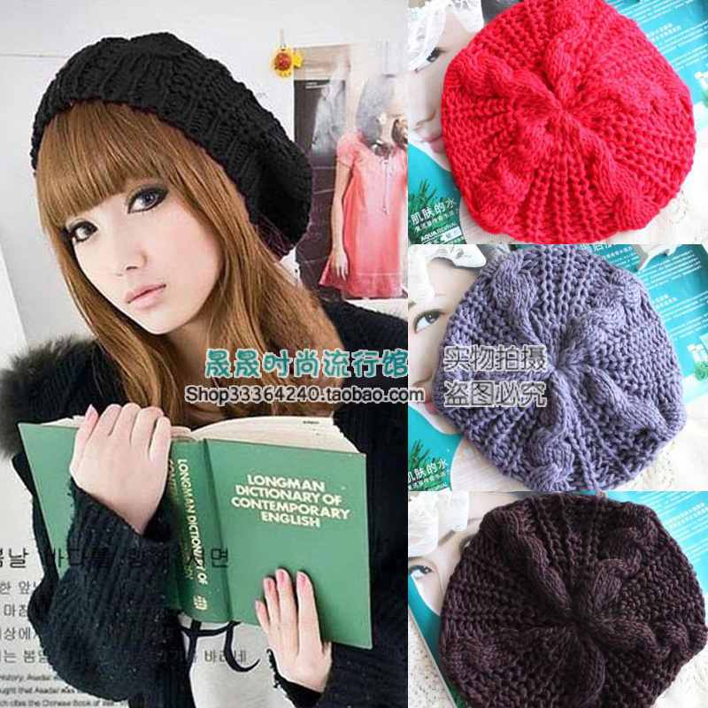 Free shipping 2 Women knitted winter hat knitted twist ball pineapple hat knitted hat