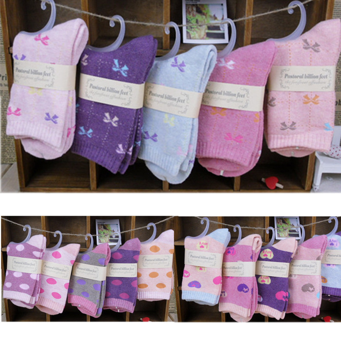 Free shipping 20 pairs/lot hot sale cute 100% cotton thick terry socks towel women sock 3 styles wholesale