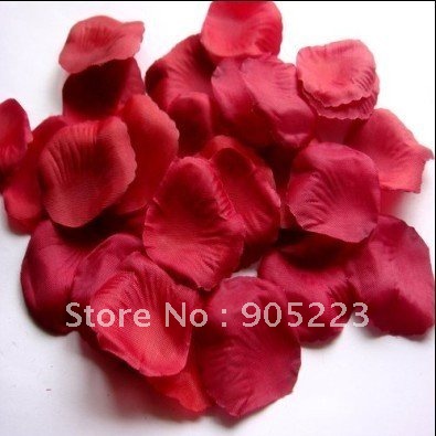 Free Shipping 2000pc Scarlet silk rose petals Wedding Decoration  wholesale/ retail