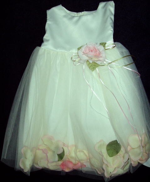 Free shipping 2010 Stylish Ivory Satin Flower Girl Dress