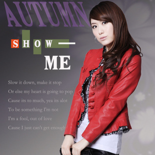 Free shipping! 2011 autumn leather clothing female short design slim PU water washed leather short jacket