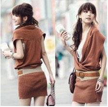 Free Shipping/2011 autumn outfit/V sleeveless dress/BianFuShan/sweater/RG8031