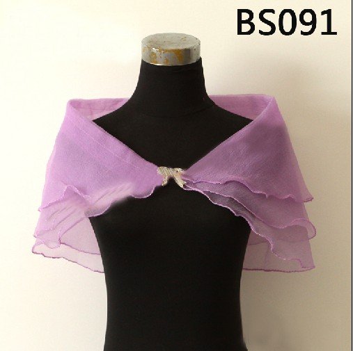 Free shipping,2011 HOT Low-price,Wholesale/Retail High Quality,Wedding Cheongsam Jacket/Wraps,Purple Chiffon Bridal Shawls BS091
