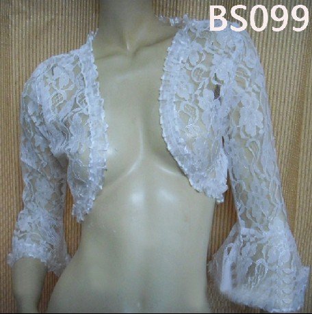 Free shipping,2011 HOT Low-price,Wholesale/Retail High Quality,Wedding Cheongsam Jacket/Wraps,White Bridal Lace Shawls BS099