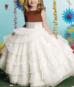 free shipping 2011 hot sale flower girl princess dress long