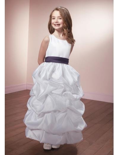 Free shipping 2011 hot whole sale satin custom made ball gown flower  girl dress F019