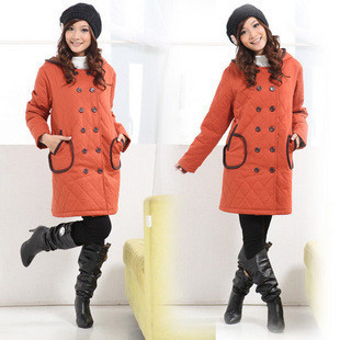 Free Shipping 2011 maternity clothing autumn and winter double breasted maternity top outerwear maternity wadded jacket 3819 3b