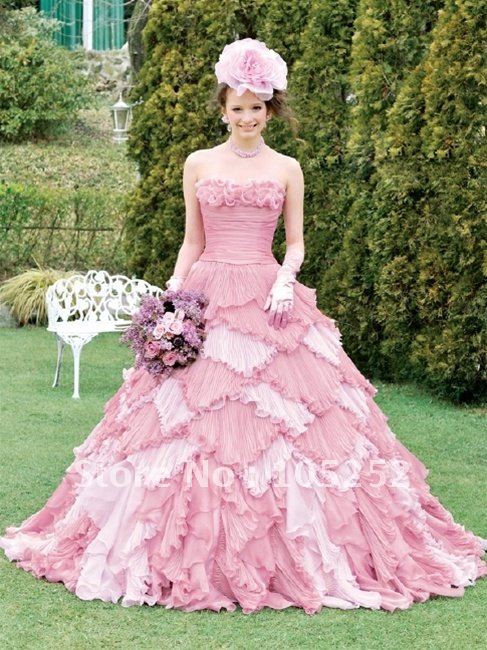 free shipping 2011 Pink A-line Princess organza beads quinceanera gown