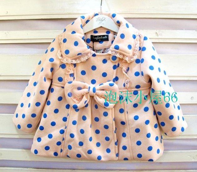 free shipping 2012 2012 Flax Korean girls lace bow dots doll jacket  4pcs/lot