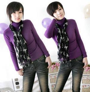 Free shipping, 2012 autumn and winter basic thickening type heap turtleneck basic women's sweater