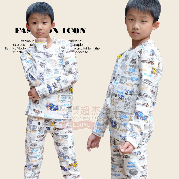 free shipping 2012 autumn and winter boys clothing child coral fleece thickening plus velvet thermal underwear set lounge
