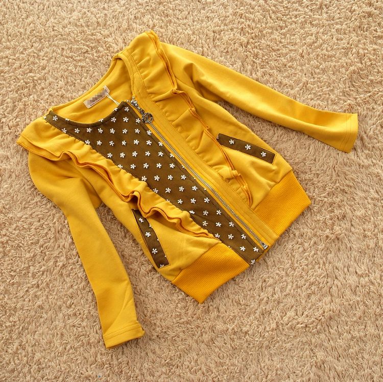 Free shipping 2012 autumn and winter child baby girls clothing 100% cotton long-sleeve outerwear cardigan all-match top