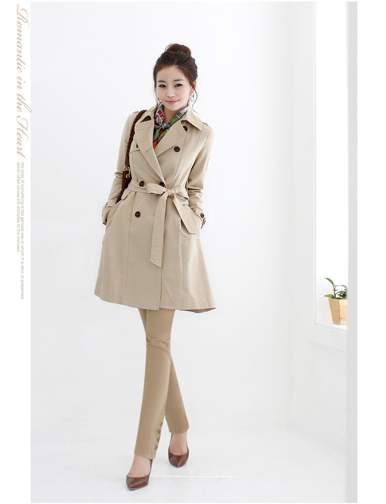 Free shipping 2012 Autumn and winter fashion elegant medium-long slim double breasted casual female trench overcoat Wholesale