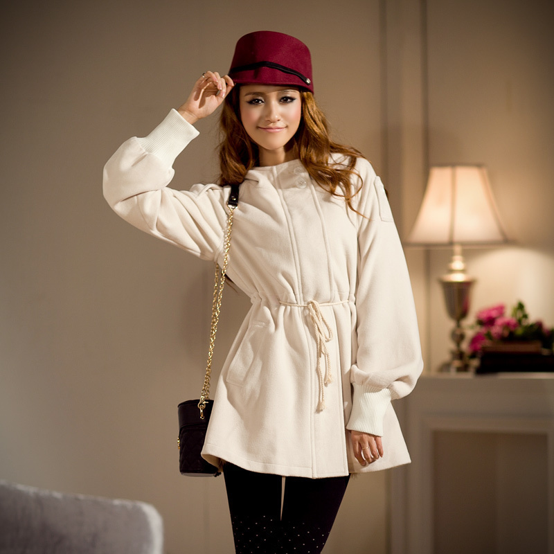 FREE SHIPPING 2012 autumn and winter new arrival plus size trench long design women's overcoat woolen outerwear