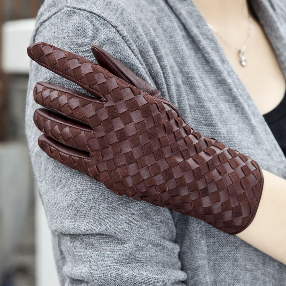 Free Shipping!2012 autumn and winter new arrival women's short design personalized sexy thermal sheepskin genuine leather gloves