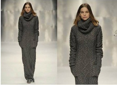 Free Shipping 2012 autumn and winter new European and American Women Long knit sweater dress