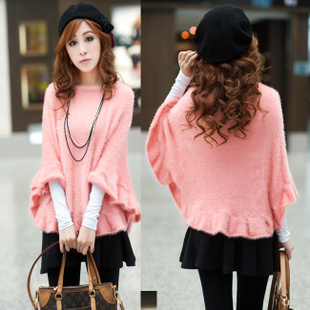 free shipping  2012 autumn and winter   ruffle mink cloak outerwear female   sweater