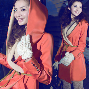 Free Shipping 2012 autumn and winter slim waist sweet women's trench overcoat 11790 LDX