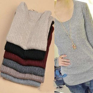 Free  shipping, 2012 autumn and winter sweater basic shirt female new arrival women's o-neck twisted long-sleeve slim sweater