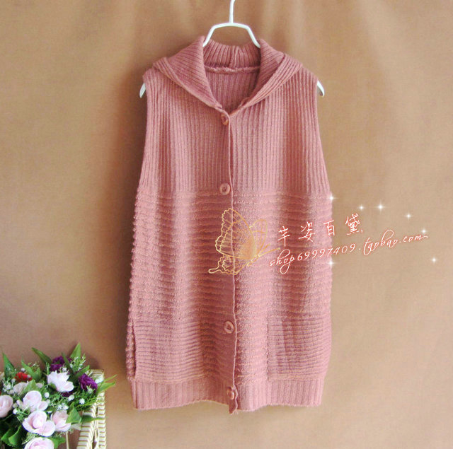 free shipping 2012 autumn and winter sweater cardigan sleeveless vest with a hood sweater