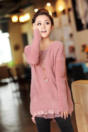 free shipping ~2012 autumn and  winter  women's trend lace medium-long sweater outerwear long-sleeve sweater 701