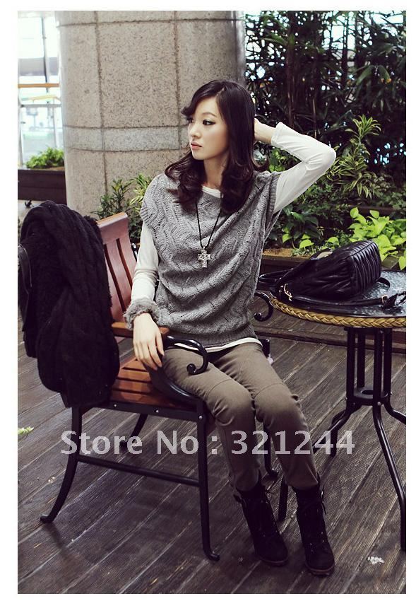 Free shipping/2012 autumn boat neck vest sweater base shirt female outerwear /J-WMY020