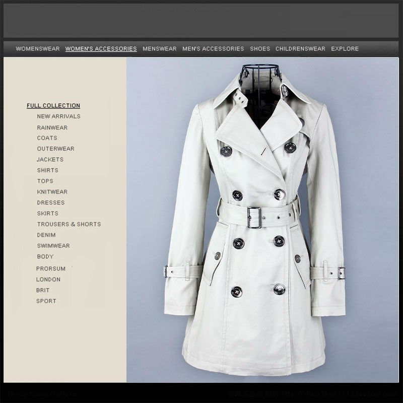 Free shipping 2012 Autumn Classic Double Breasted Mid-Long High Quality Fashion Women's Trench Coat outwear Wholesale #81015