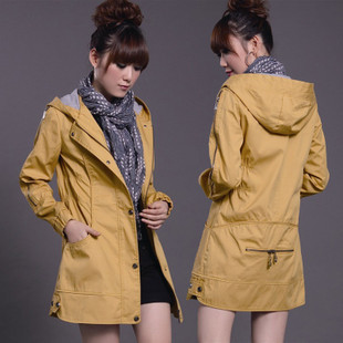 Free shipping 2012 autumn clothing plus size outerwear slim women's trench female outerwear spring and autumn