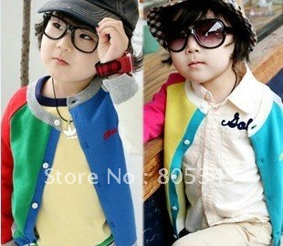 ' free shipping ' 2012 Autumn color men and women children's clothing baby cardigan jacket Korean version of the candy fight