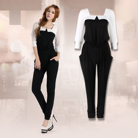 Free shipping! 2012 autumn elegant fashion black Jumpsuit Siamese trousers 134