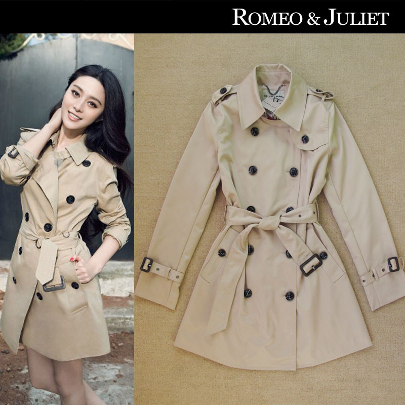 free shipping! 2012 autumn fashion b slim medium-long women's trench outerwear, 0021