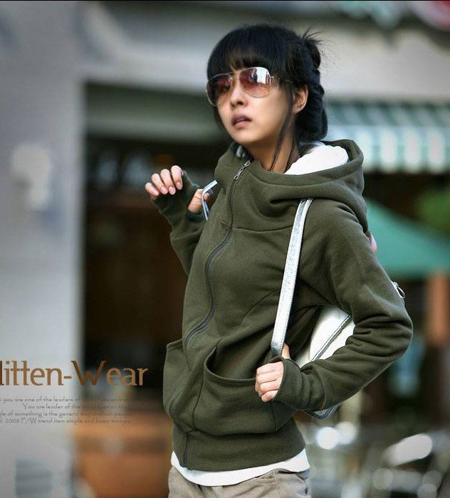 Free shipping 2012 Autumn Fashion Personalized Outerwear hooded Cotton + Polyester Hooded coat