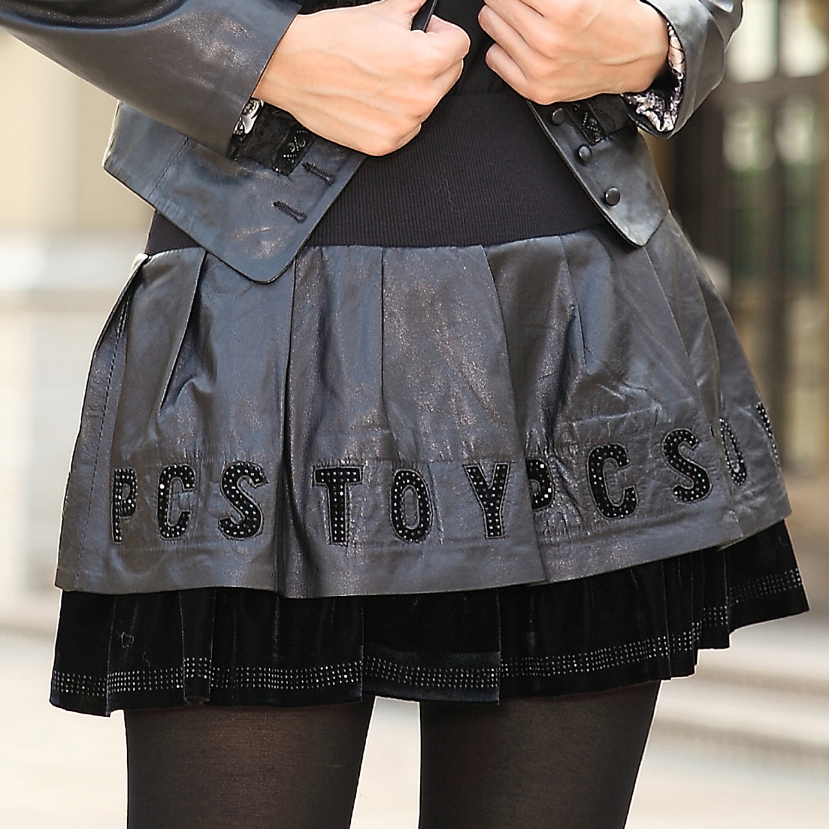 Free shipping 2012 autumn genuine leather skirt elastic waist culottes princess dress rhinestones sheepskin short skirt