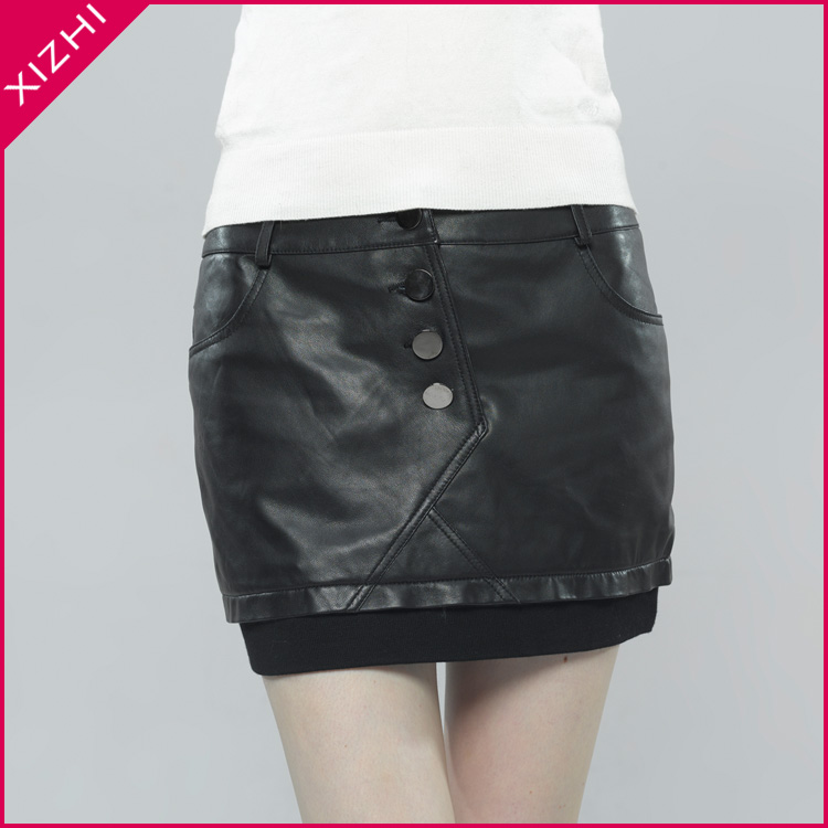 Free shipping 2012 autumn involucres sheepskin genuine leather short design women's culottes pg02
