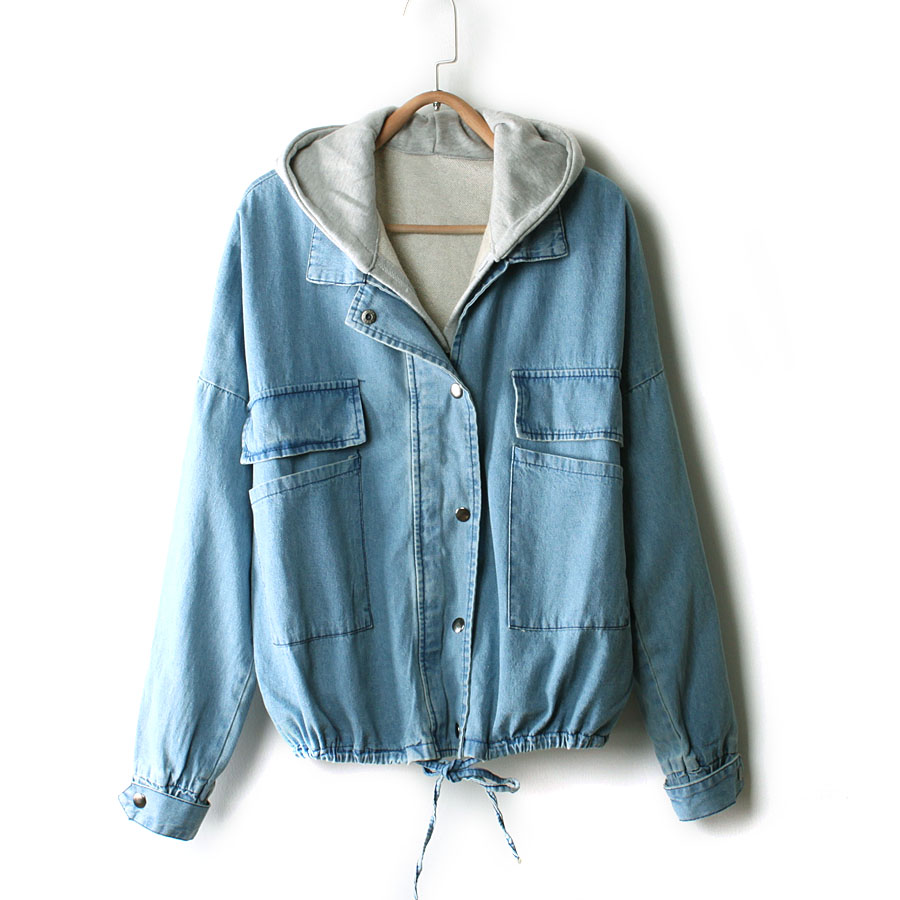 Free shipping 2012 autumn loose casual with a hood twinset denim outerwear top sales women's coat jacket 2piece set sockpuppet
