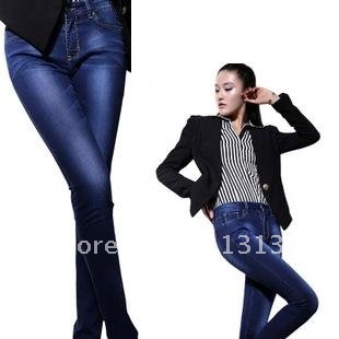 FREE SHIPPING 2012 autumn new arrival famous brand women trousers dark color skinny pants jeans