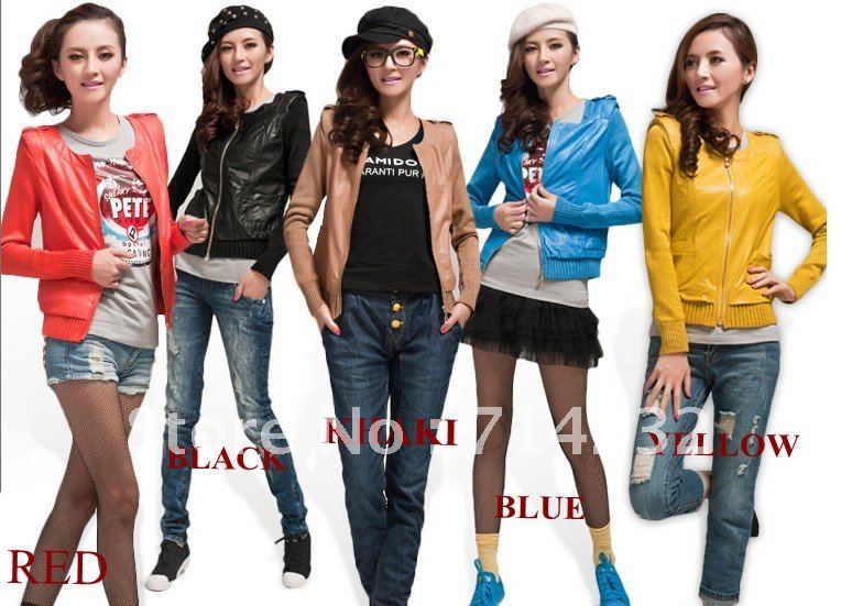 Free shipping! 2012 autumn new arrival PU water washed leather women jacket slim short design women's overcoat