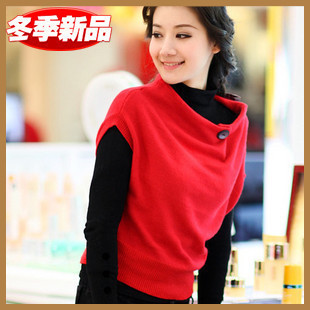 Free shipping 2012 autumn new arrival sweater women winter one button vintage loose sweater outerwear vest