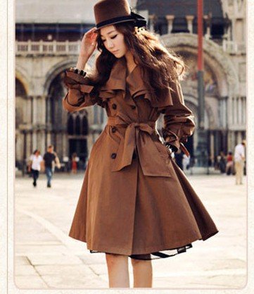 Free shipping! 2012 autumn new arrival  trench coats slim long-sleeve outerwear plus size  women  fashion double breasted coats