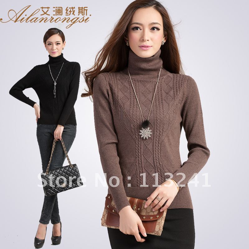 Free shipping 2012 autumn new arrival women's turtleneck thickening basic shirt sweater female long-sleeve slim