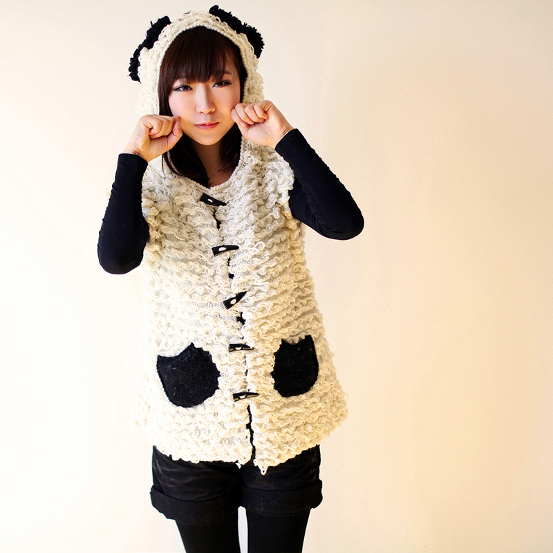 free shipping 2012 autumn new arrival women's vintage circle horn button sweater outerwear vest