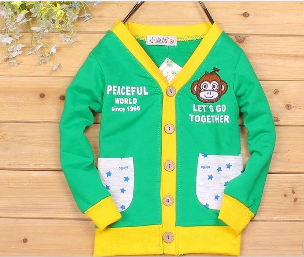 Free shipping 2012 autumn new cardigan big monkey affixed cloth embroidered the five-pointed star printing double pocket pure
