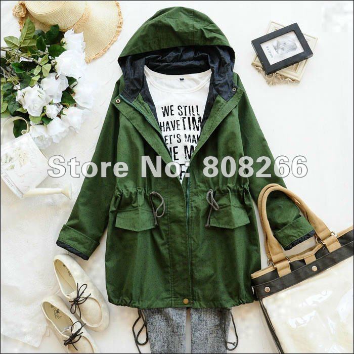 free shipping 2012 autumn new fashion trench coat for women casual hooded coats for woman
