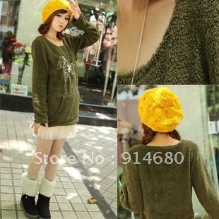 Free shipping!2012 Autumn New Style  Pinto picture Sweet long sleeve blouse  Free size Two colors
