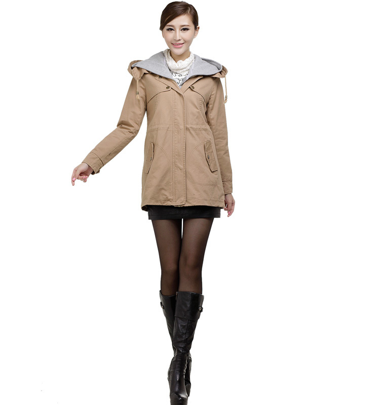 Free Shipping 2012 autumn outerwear slim fashion female trench spring and autumn new arrival casual plus size clothing Christmas