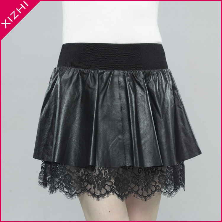 Free shipping 2012 autumn pleated princess sheepskin genuine leather short design women's culottes pg06