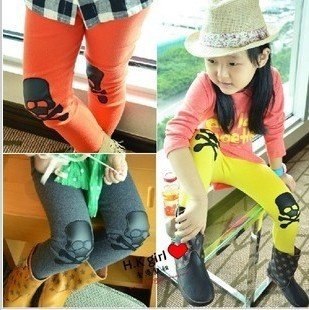 free shipping 2012 Autumn section Girls wild skull patch leggings tights wholesale children's clothing